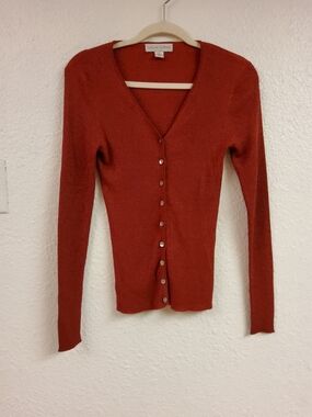90s Silk Blend Lurex Shell Button Top